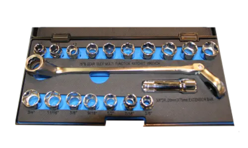 3/8" Drive Hole Thru Socket Set, 19 Piece