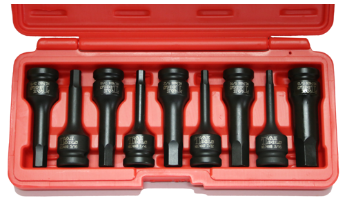 1/2" Drive SAE In-Hex Impact Bit Socket Set, 9 Piece