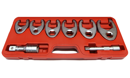8 Piece 1/2" and 3/4" Drive Metric Flare Nut Crowsfoot Wrench Set