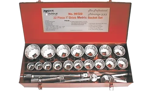 22 Piece 1" Drive Metric Socket Set