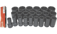 Load image into Gallery viewer, 22 Piece 1" Drive SAE Deep Impact Socket Set