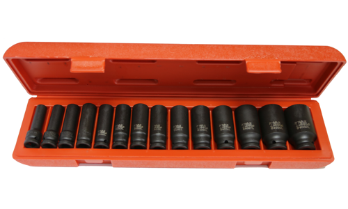 14 Piece 1/2" Drive Metric Deep Impact Socket Set