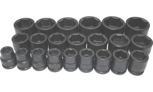 22 Piece 1" Drive Metric Impact Socket Set