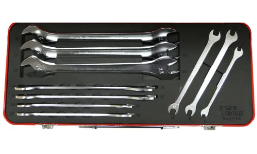 Metric Super Thin Open End Wrench Set 10 Piece