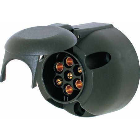 7 Pin Trailer Socket - Round Plastic Large