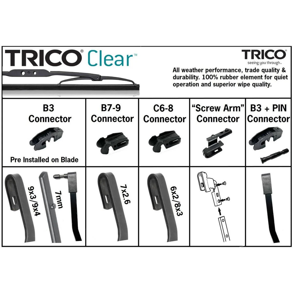 Trico Clear Conventional Wiper Blades 610mm (24 inch) - TCL610