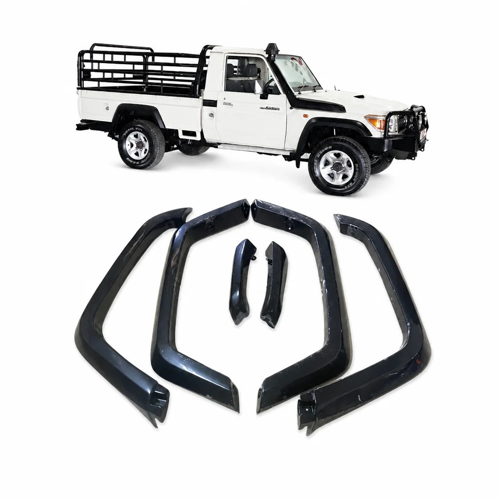 Toyota Land Cruiser 79 Series single cab 2007-2023 GZDL4WD ABS fender flare set long version in matte black
