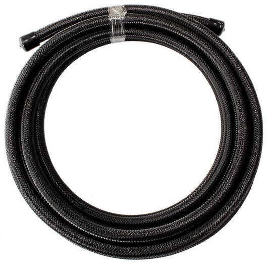 SS BRAIDED HOSE -4AN 15 METRE BLACK S/S 5.4mm ID 11.2mm OD