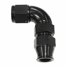 Load image into Gallery viewer, 5/8" TUBE 90 deg female -10AN BLACK SWIVEL NUT WITH OLIVE