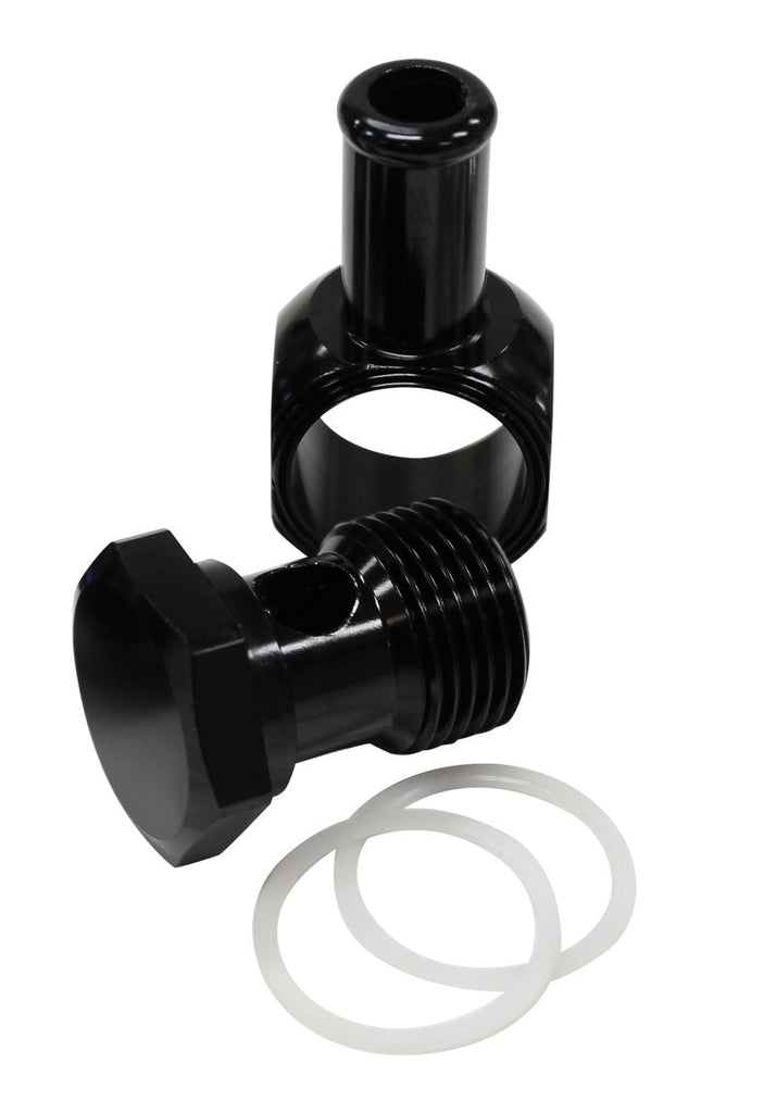 EDELBROCK CARB INLET BANJO BLACK 5/8-20 TO MALE 3/8 BARB
