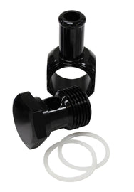 EDELBROCK CARB INLET BANJO BLACK 5/8-20 TO MALE 3/8 BARB