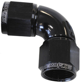 '-16AN 90 DEG SWIVEL COUPLER BLACK BILLET FULL FLOW 1 PIECE