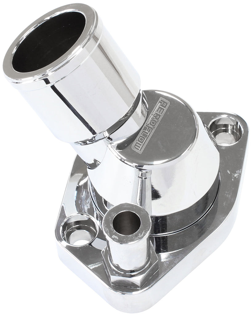 FORD SB WINDSOR 45 DEG SWIVEL CHROME THERMOSTAT HOUSING SBF Aeroflow - AF 64-2233C