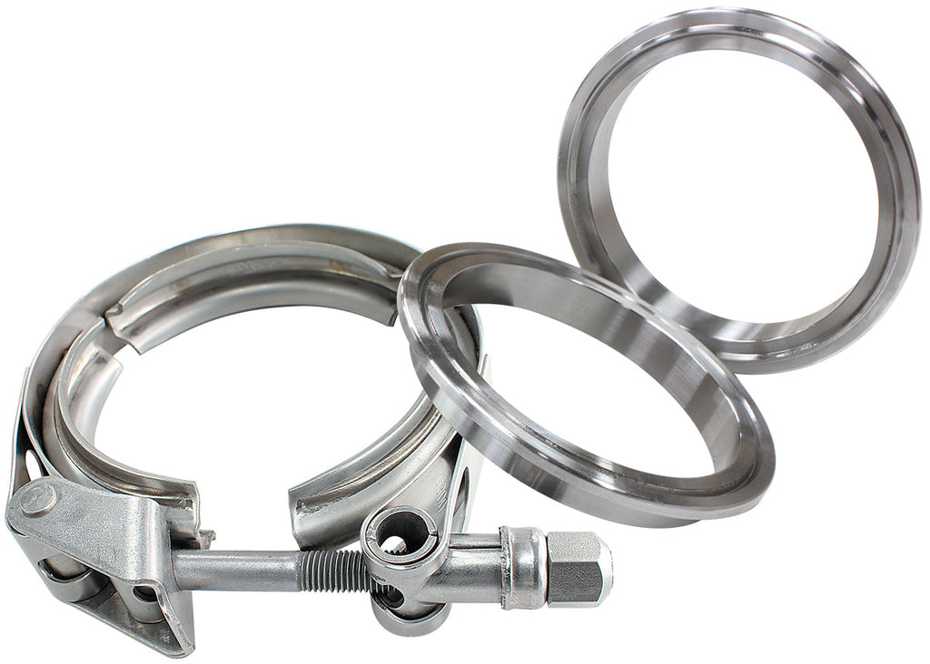 1.75" V BAND CLAMP KIT 2X WELDRINGS & 1 X STAINLESS CLAMP