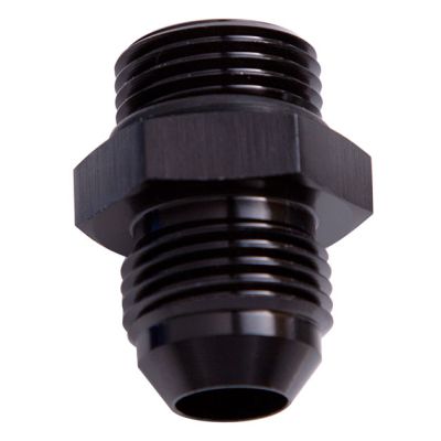 Aeroflow -12 ORB to -12AN Straight Male Flare Adapter, Black Finish - AF920-12BLK