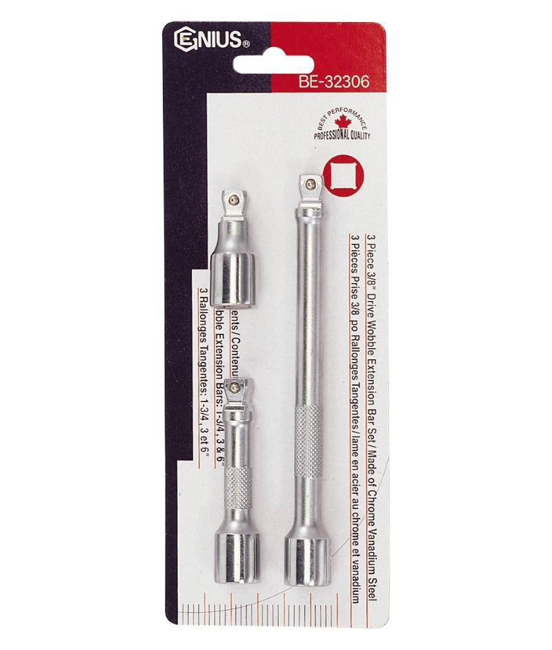 3/8" Drive Wobble Extension Set - 3 Piece