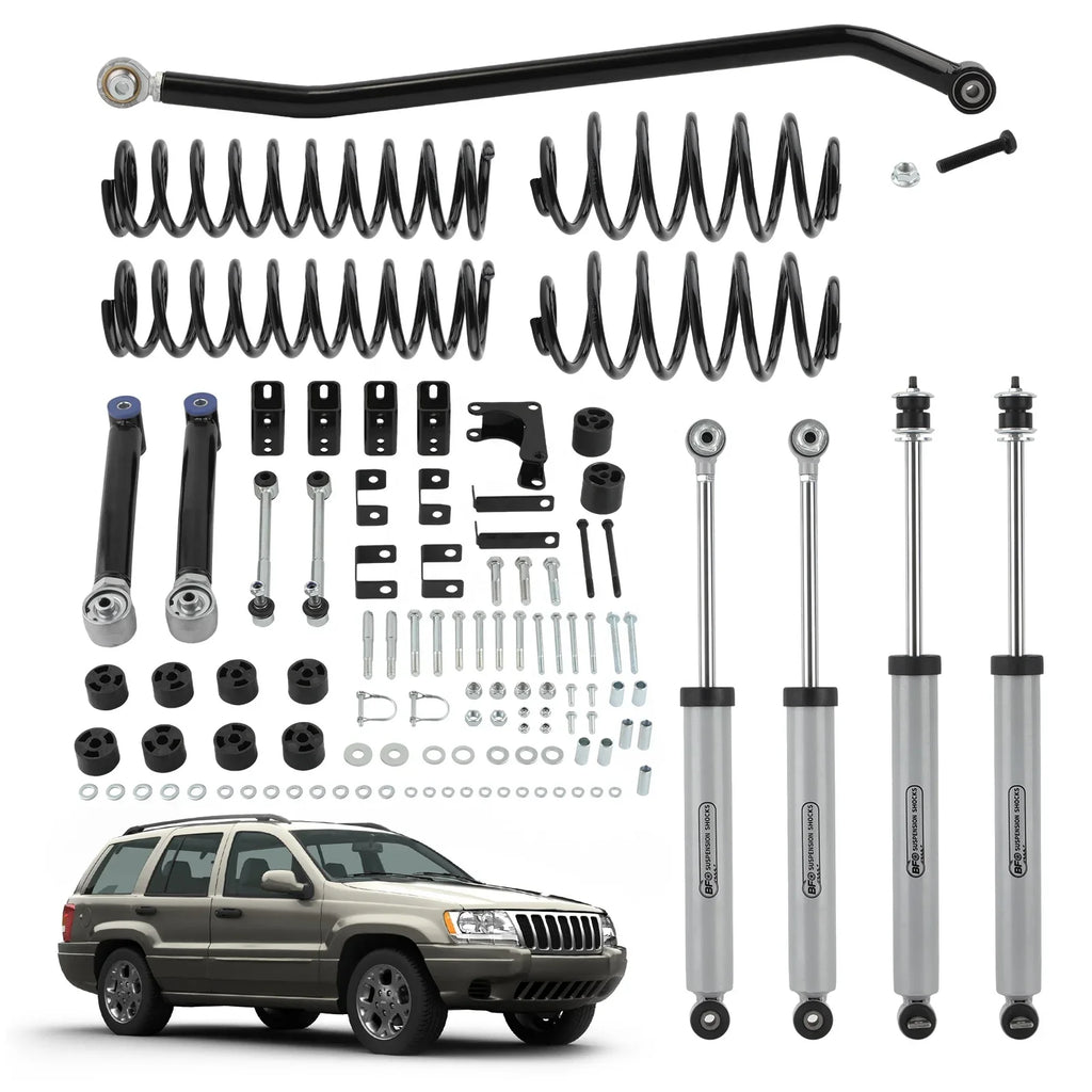 BFO 4" Front Rear Suspension Lift Kit W/ Track Bar for Jeep Grand Cherokee WJ 1999-2004