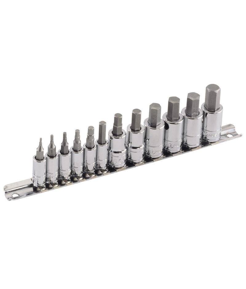 12 Piece 1/4" & 3/8" Drive Hex Bit Socket Set