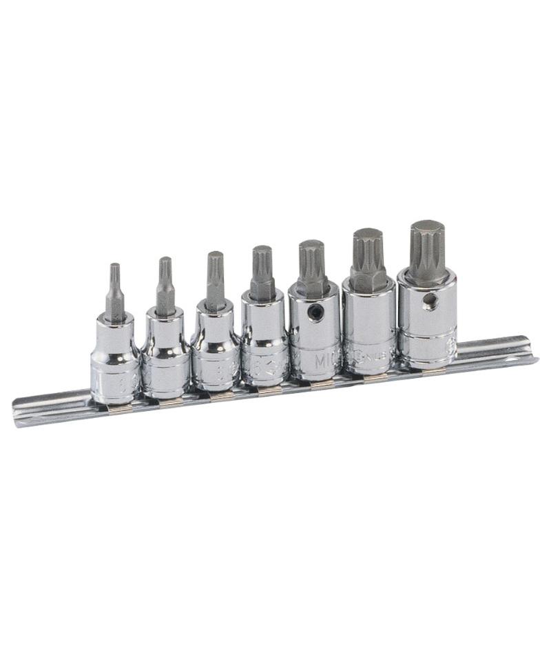 3/8" Drive Triple-Square Bit Socket Rail Set, 7 Piece