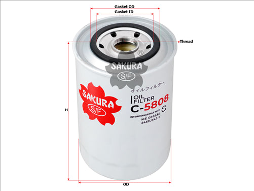 Oil Filter Fits Lf3817 Me088532 C-5808