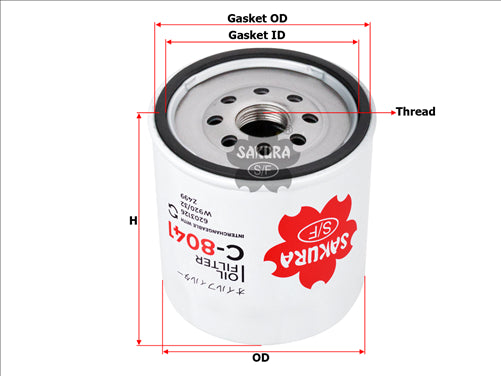 Oil Filter Fits Z499 Wz499 C-8041