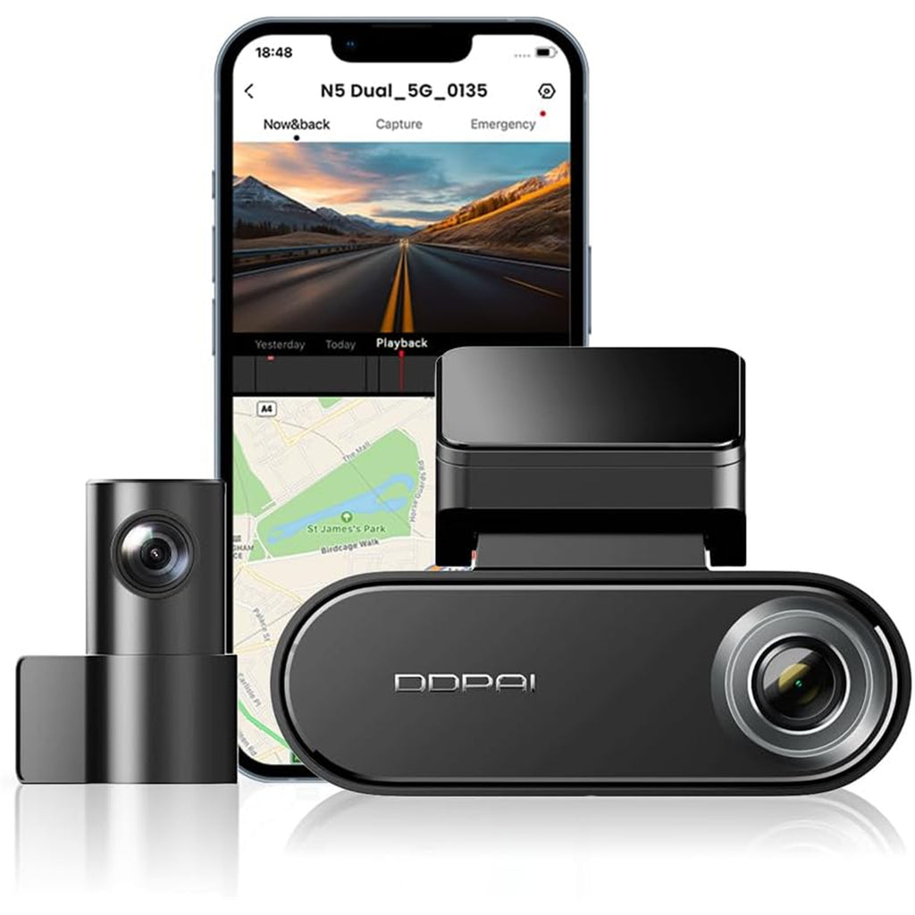 DDPai N5 DUAL Dash Cam - Front & Rear 2160P + 1080P