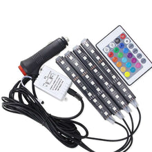 Load image into Gallery viewer, RGB Car LED Lights with Remote Control - 4 Piece Set