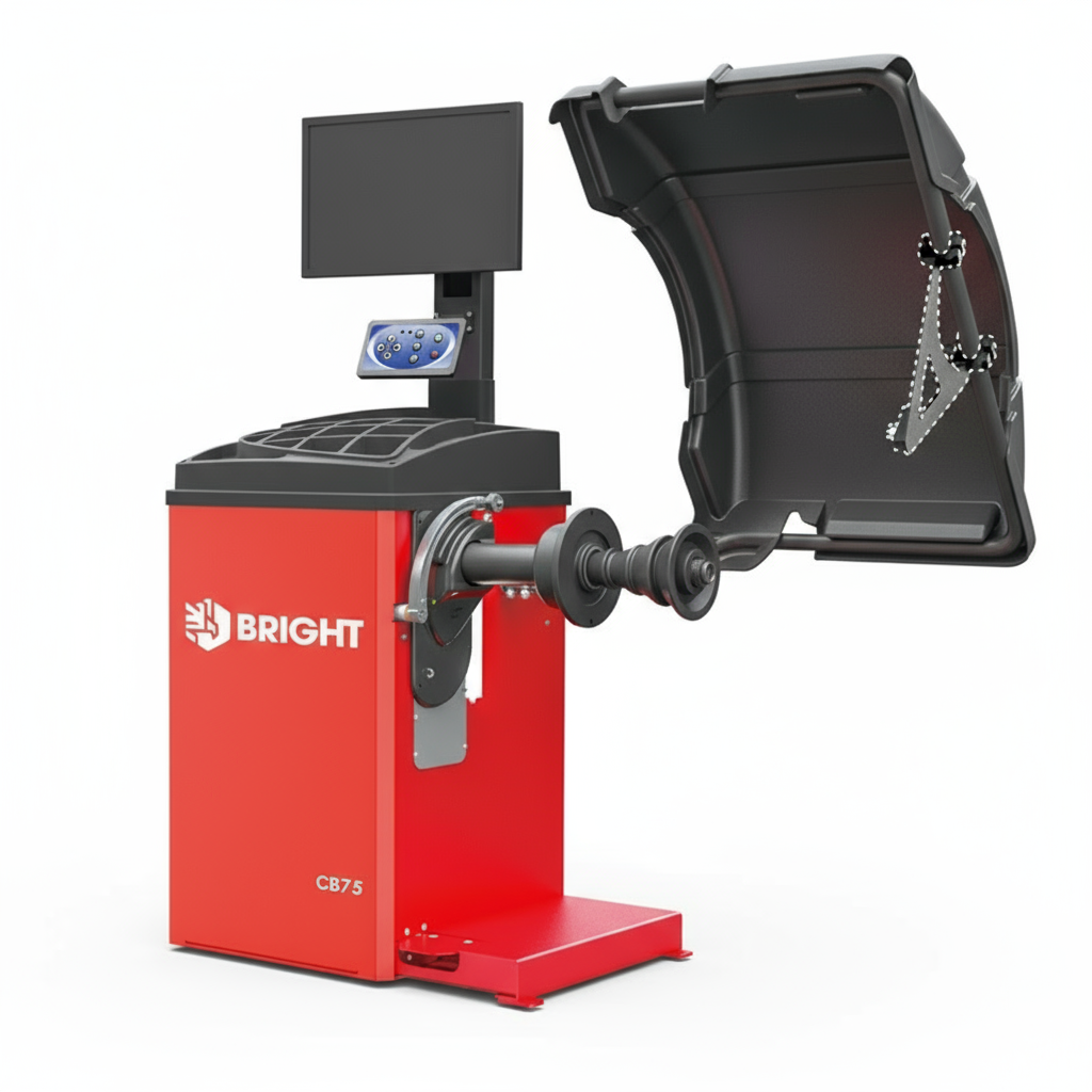 Wheel Balancer CB75S with LCD Monitor and Motorcycle Adapter