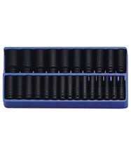 Load image into Gallery viewer, 24 Piece 1/2" Drive Deep Impact Socket Set, Metric