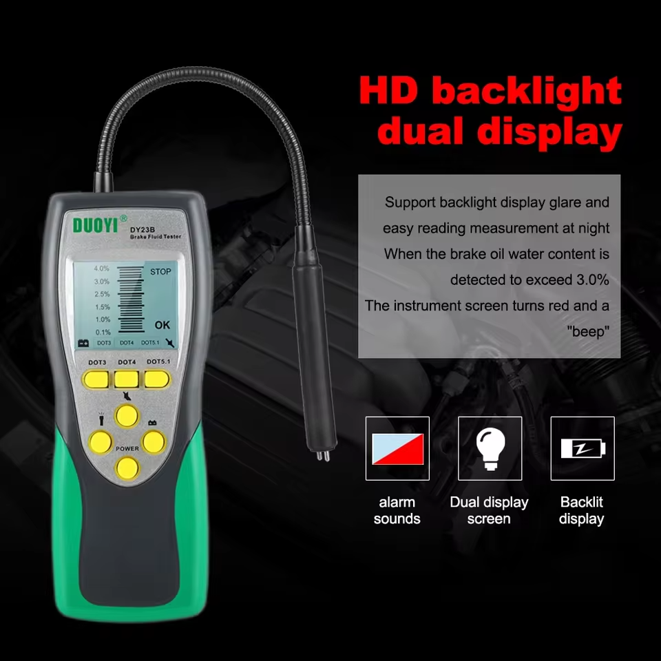 DUOYI DY23 Car Brake Fluid Tester – Accurate Water Content Checker for DOT3/4/5 Automotive Brake Fluid