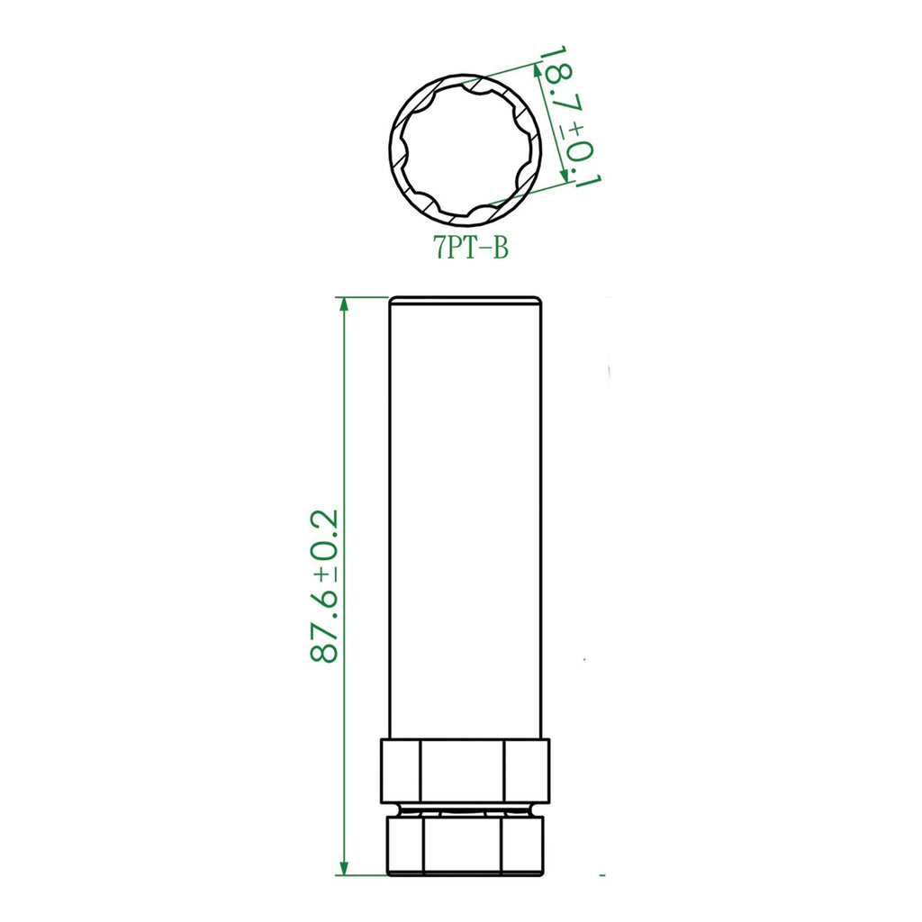 1/2" Drive Lug Nut Socket 18.7mm