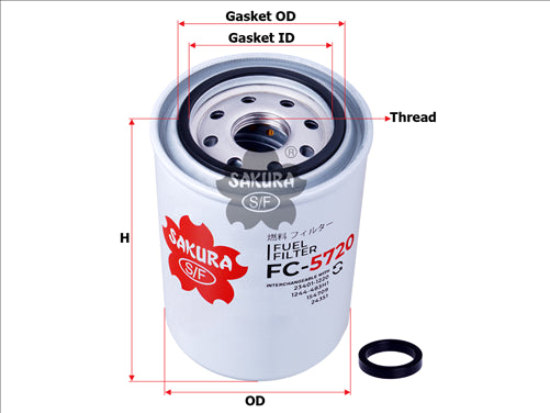 Fuel Filter Fits Ff2008 Fc-5701-1 Fc-5720