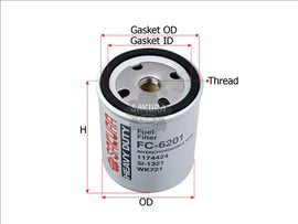 Fuel Filter Fits Z167 1161341 0986Af9668 Fc-6201