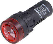 Load image into Gallery viewer, FLASHING BUZZER 22MM 12V RED