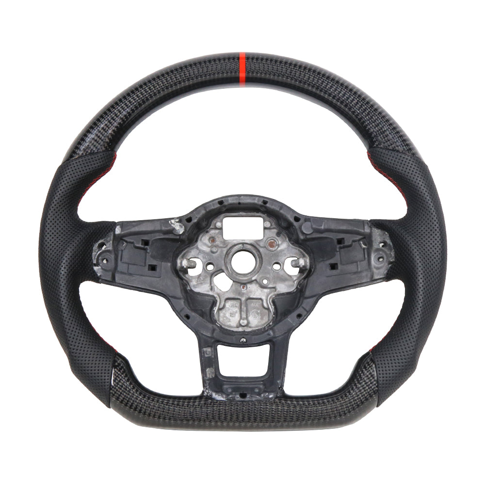 FOR MK7/MK7.5 R R Line GTI 2013-2020  (Nappa Grip  Standard a Style) Carbon Fiber Steering Wheel