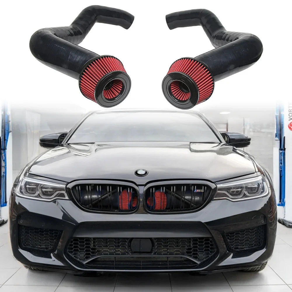 For 2018+ BMW M5 M8 G90 F90 F91 F92 F93 M550i M850i G15 G30 S63 Silicone Front Mount Intake Cold Air Intake