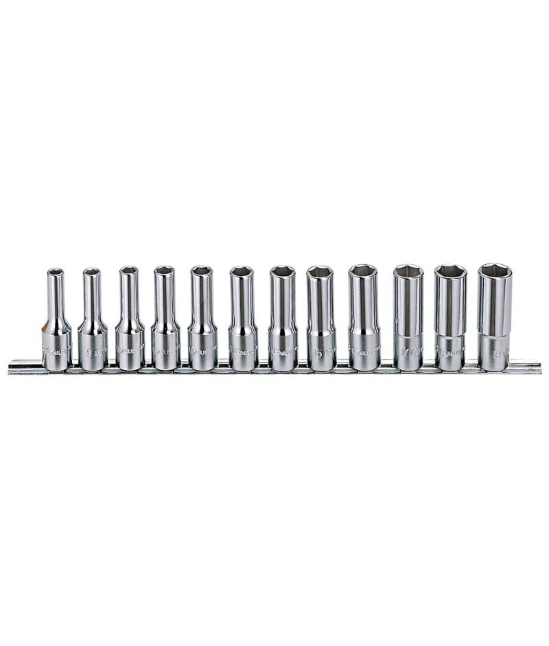 1/2" Drive Deep Socket Rail Set 12 Piece - Metric (6 Point)