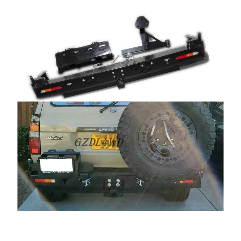 GZDL4WD 4x4 FJ80 Steel Rear Bumper Kit for Land Cruiser 80 Series LC80 1992-1997