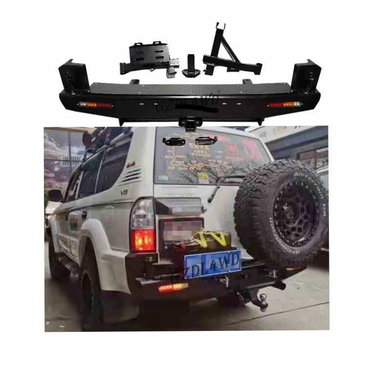 GZDL4WD 4x4 Steel Rolled Steel Rear Bumper for Land Cruiser LC90 Back Bull Bar
