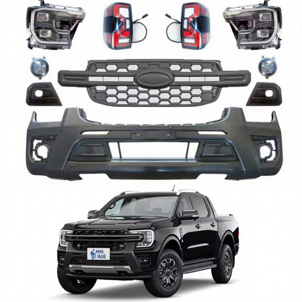 GZDL4WD Car Exterior Accessories Front Bumper Kits for Ranger T9 XL XLS Upgrade to Wildtrack Grille Headlight Taillight 