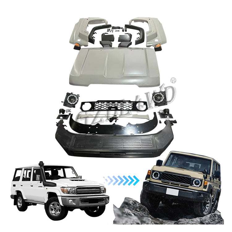 GZDL4WD Latest LC76 Front Bumper Facelift Body Kit for Land Cruiser FJ76 1984-2023 Upgrade to LC76 2024