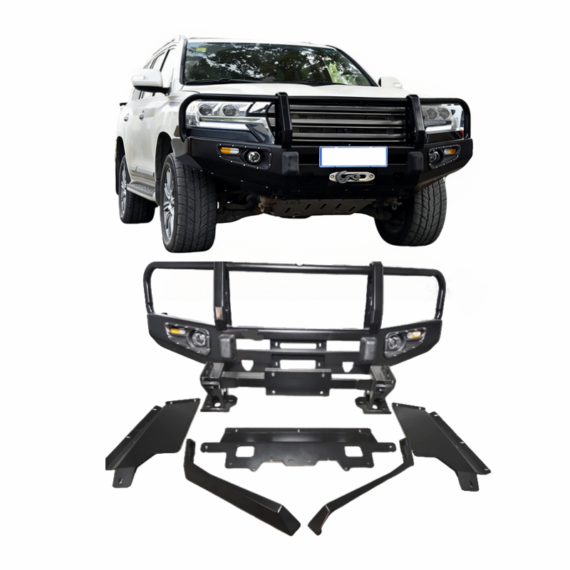 GZDL4WD New Heavy Duty Steel 4WD Front Bumper with Textured Black Protection for Prado 200 Series 2016-2020 J200 Bullbar
