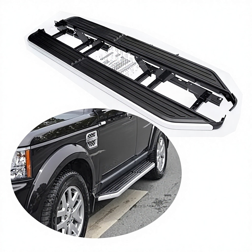 GZDL4WD Off-Road Aluminum Alloy Nerf Bars & Side Step for Discovery 3/4/Highlander Full Set Running Boards