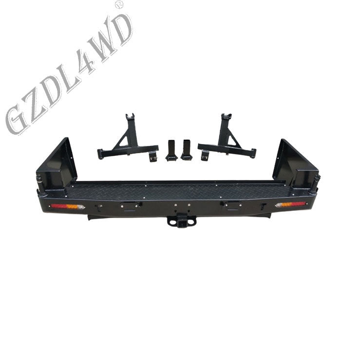 GZDL4WD Steel Rear Bumper for Land Cruiser LC100 Back Bull Bar Rolled Steel Bumper