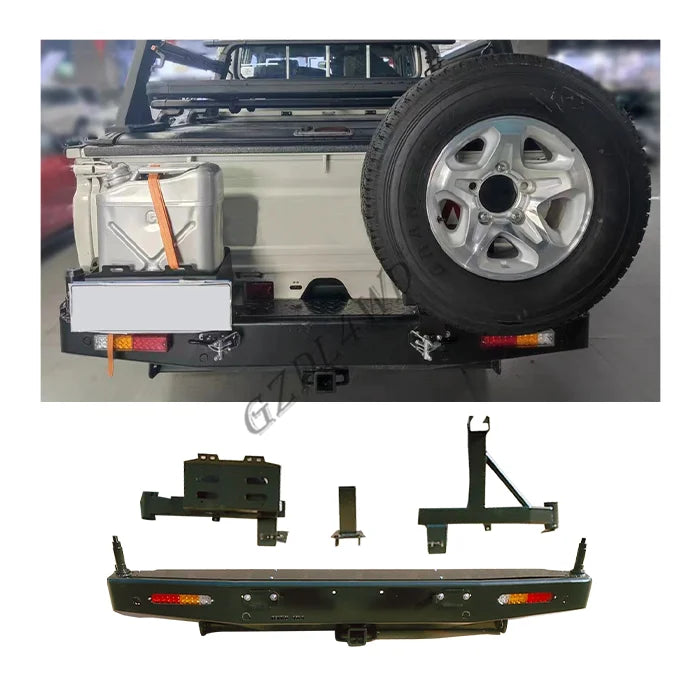 Gzdl4wd 4x4 WITH TWO HOLDER Rear Bumper for LAND CRUISER 79 SERIES 76 79 2007 Onwards LC79 Lc76
