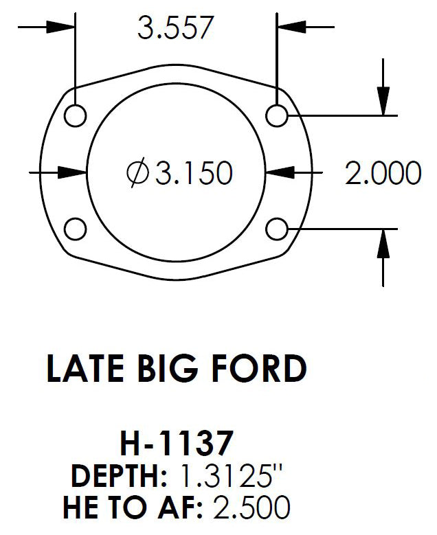 FORD 9" BILLET HOUSING ENDS BIG FORD LATE, 3.150" BEARING