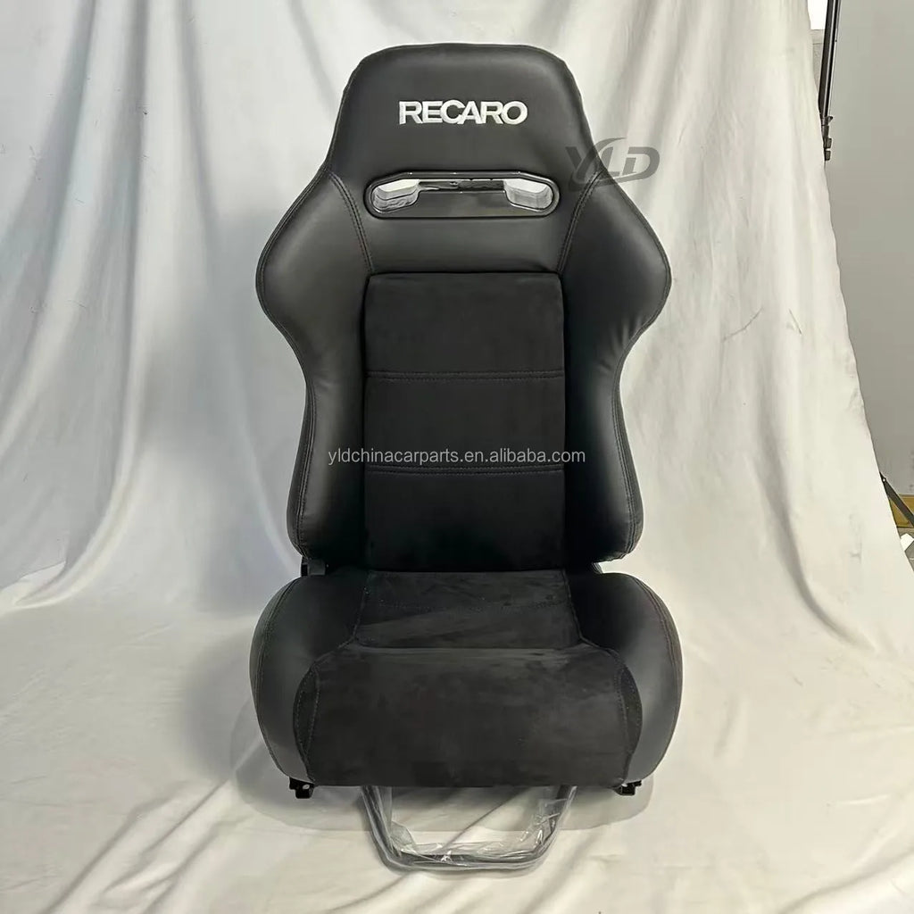 Universal reclining racing bucket seat black