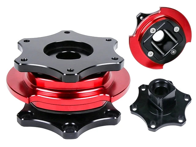Universal Aluminium D-Shaped Lock Steering Wheel Quick Release Hub Adapter - 5 Colours