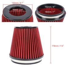 Load image into Gallery viewer, Universal 6 inch (152mm) Inlet High Flow Cone Dry Air Filter - 178mm Height