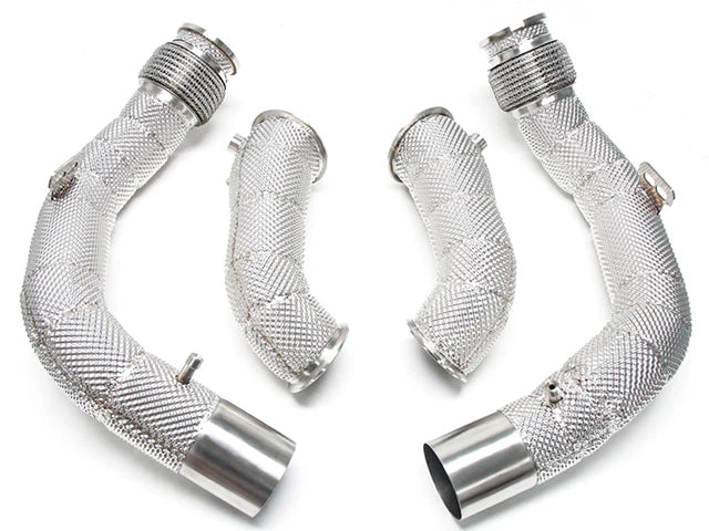 Racing Exhaust Downpipe Test Pipe for BMW F90 M5 and F92 M8 2019+ - 304 Stainless Steel with Insulation
